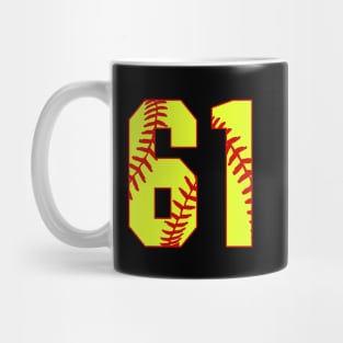 Fastpitch Softball Number 61 #61 Softball Shirt Jersey Uniform Favorite Player Biggest Fan Mug